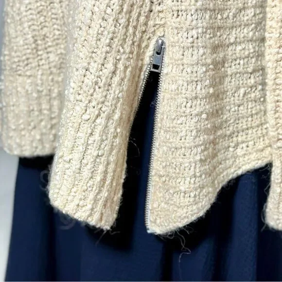 Anthropologie Moth Textured Asymmetric Sweater with a touch of Alpaca Sz XS - Picture 3 of 7